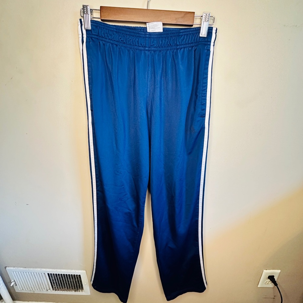 Adidas Essentials Navy Blue White Stripe Track Pants Mens Medium BK7404
